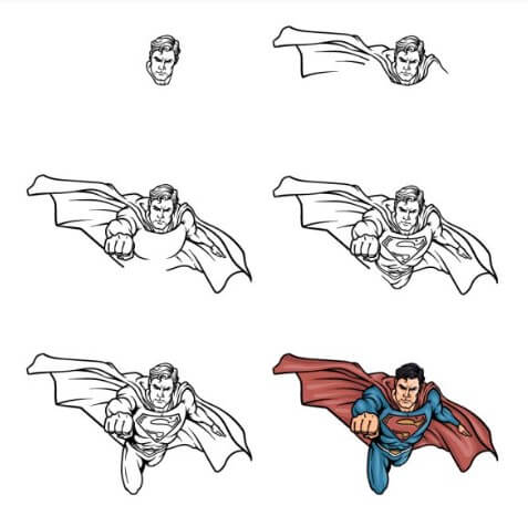 Dibujos de Superman usando sus poderes