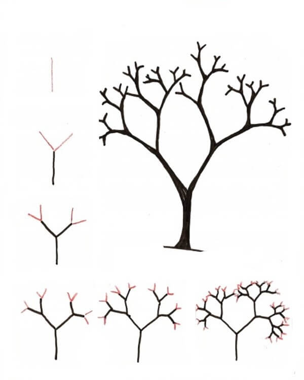 Dibujos de Un árbol sin hojas