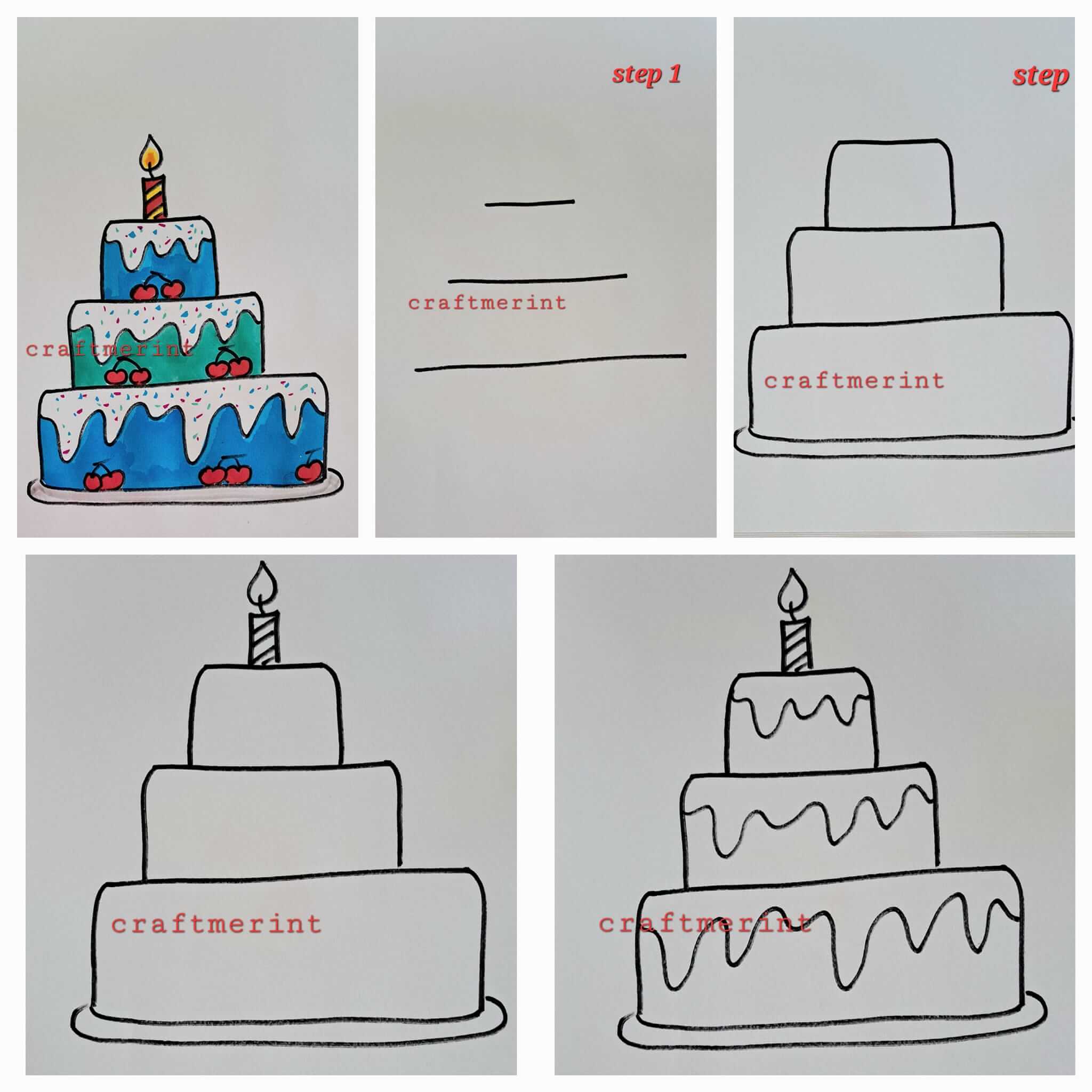 Dibujos de Un pastel de cumpleaños - Idea 56