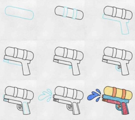 Dibujos de Una pistola de agua