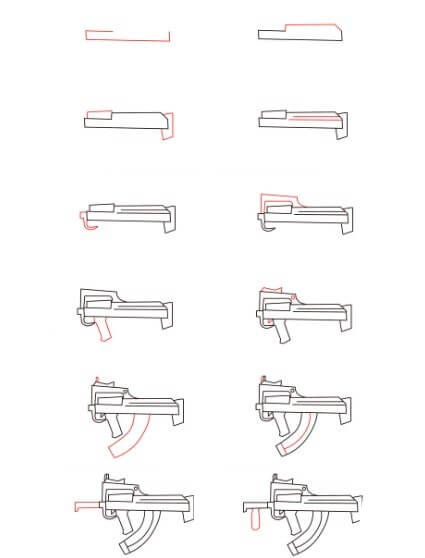 Dibujos de Una pistola Groza