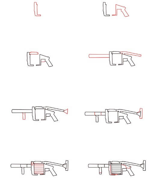 Dibujos de Una pistola MGl 140