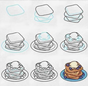 Dibujos de Waffle con Arándanos