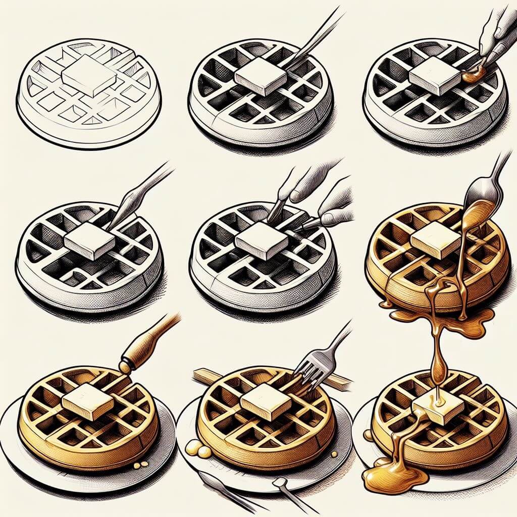 Dibujos de Waffle con Caramelo
