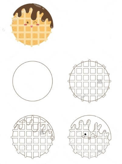 Dibujos de Waffle con Chocolate