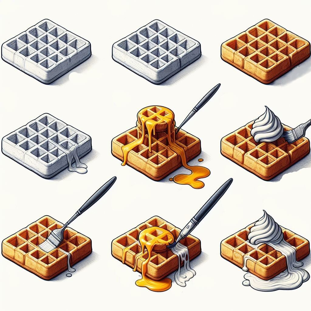 Dibujos de Waffle con Crema