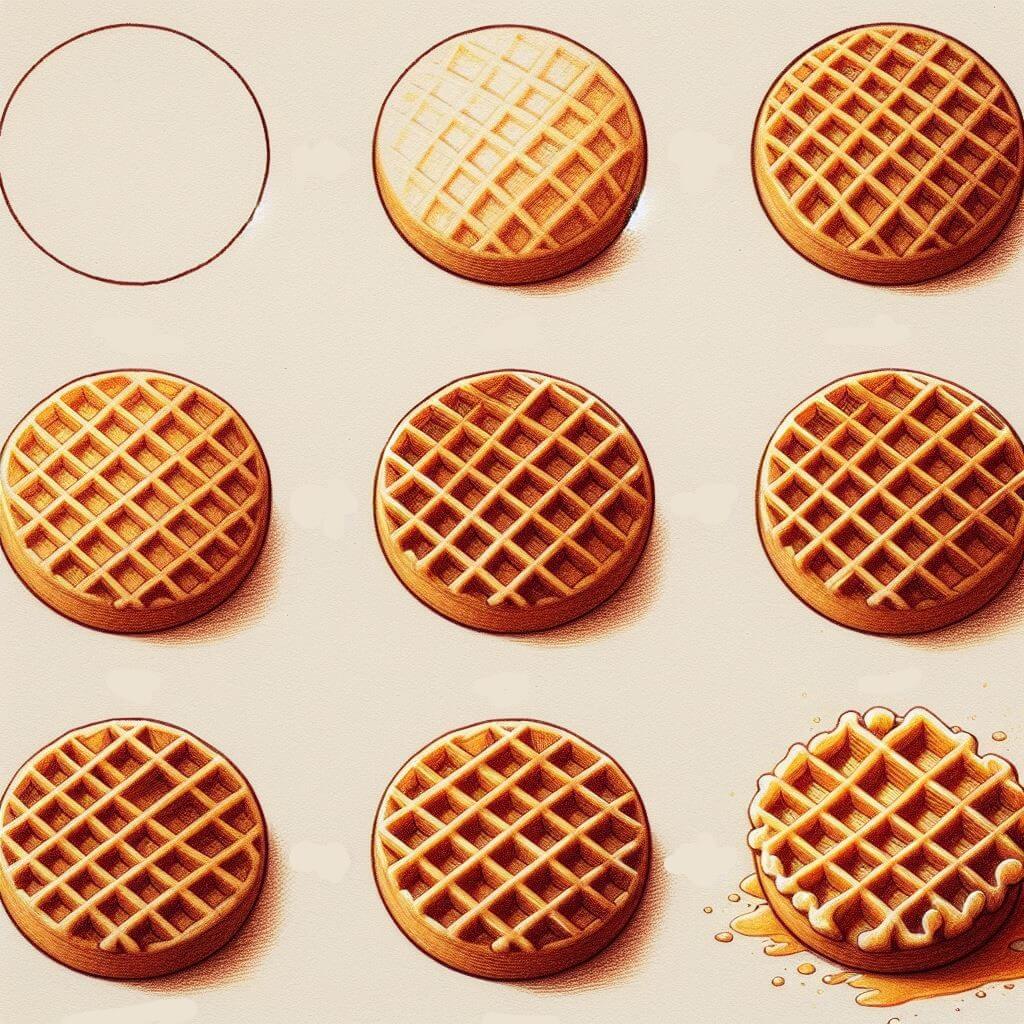 Dibujos de Waffle con Plátano