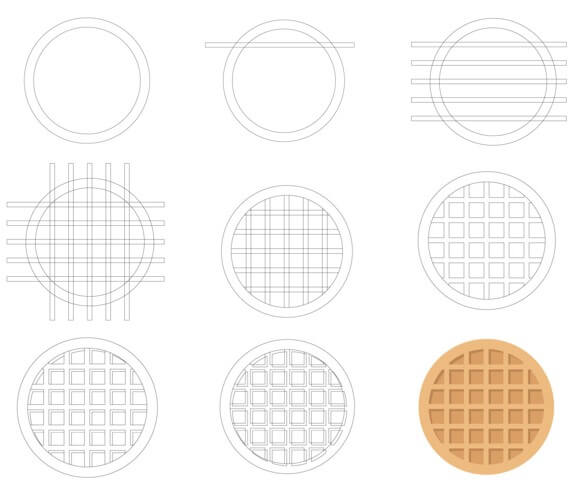 Dibujos de Waffle Esponjoso