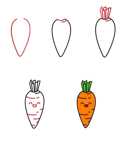 Dibujos de Zanahoria Adorable