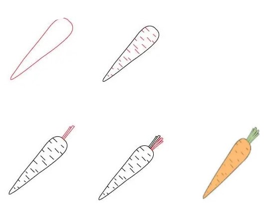 Dibujos de Zanahoria Colorida