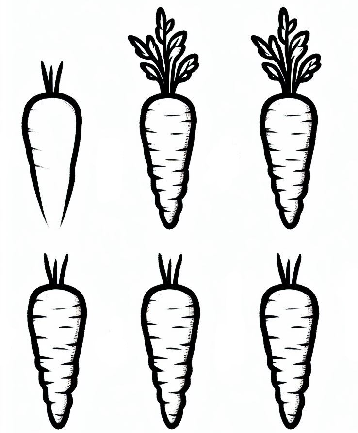 Dibujos de Zanahoria con Tierra