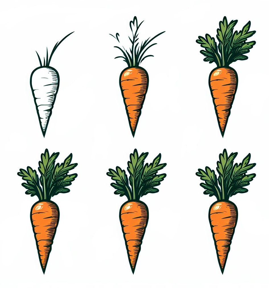 Dibujos de Zanahoria Crujiente