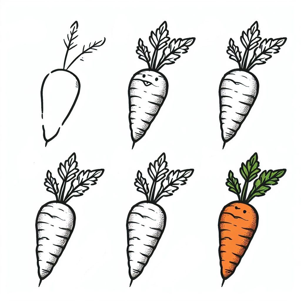 Dibujos de Zanahoria Fresca del Campo