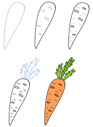 Dibujos de Zanahoria Fresca