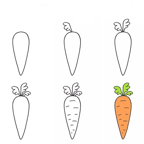 Dibujos de Zanahoria Pequeña
