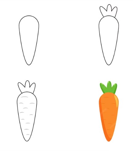 Dibujos de Zanahoria Saludable