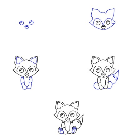 Dibujos de Zorro Bajo la Luna