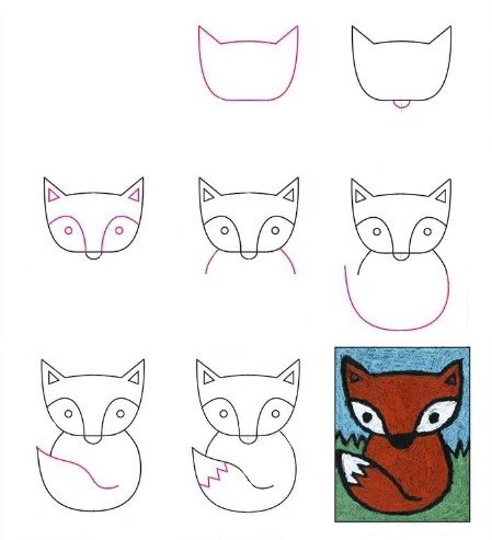 Dibujos de Zorro sobre la Hierba