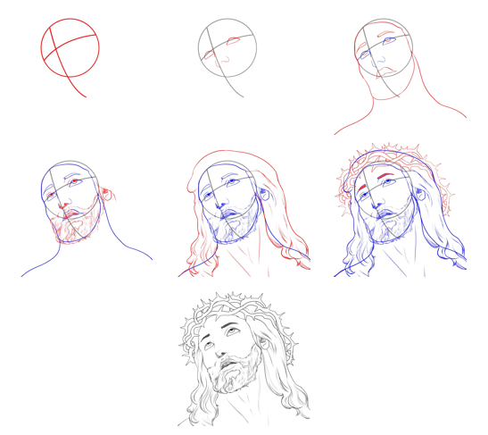 Dibujos de Bosquejo de Jesús