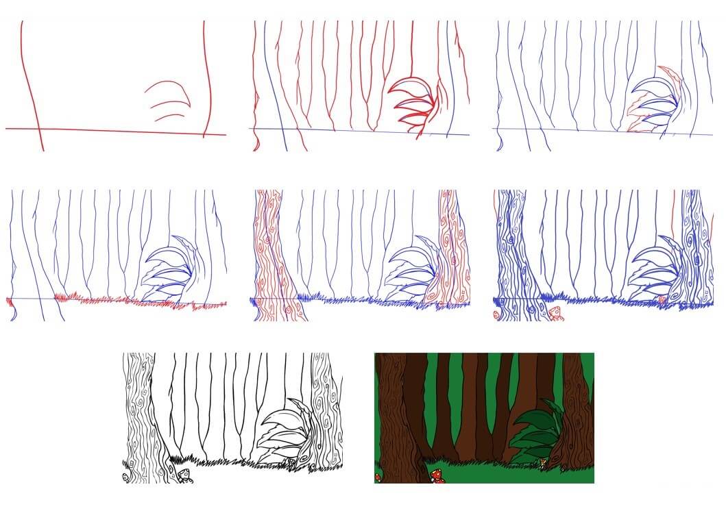 Dibujos de Un bosque – Idea 14
