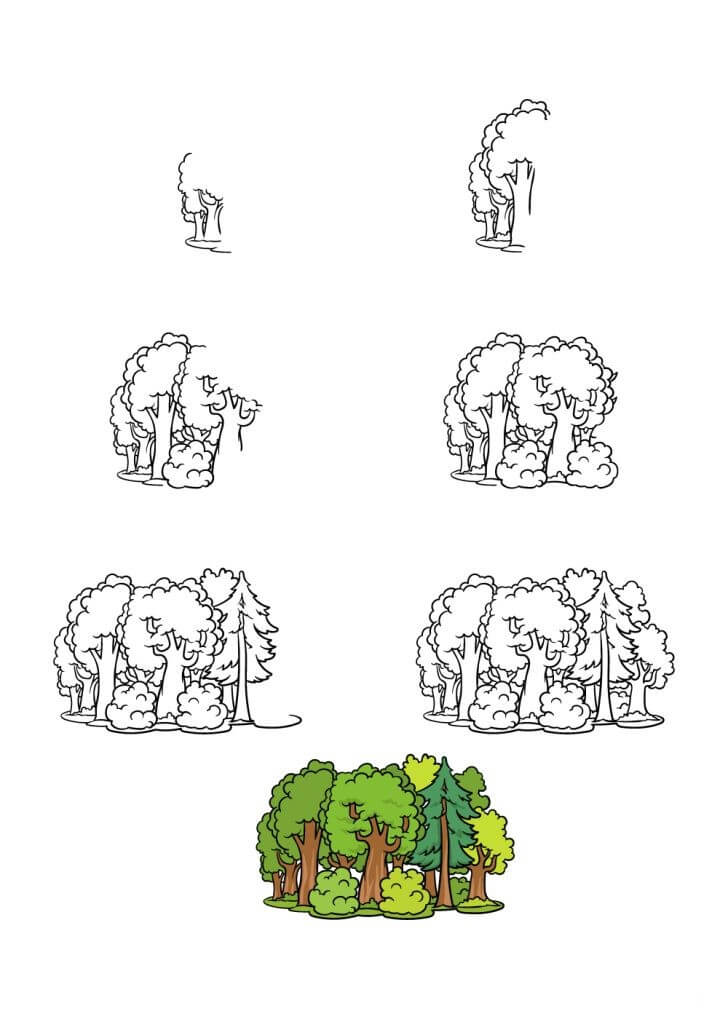 Dibujos de Un bosque – Idea 5