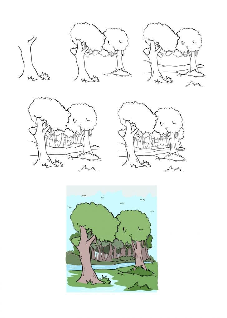 Dibujos de Un bosque – Idea 8