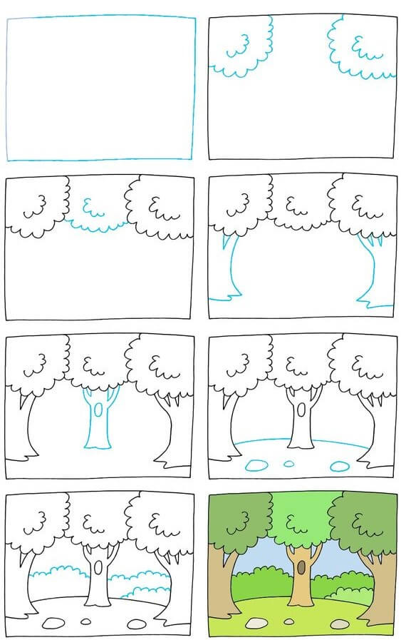 Dibujos de Un simple bosque