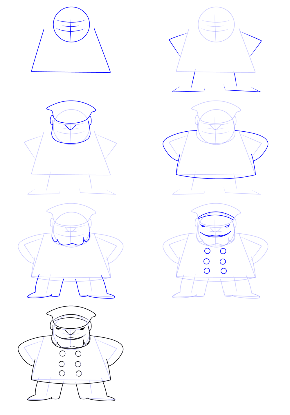 Dibujos de Drawing a simple police officer (4)