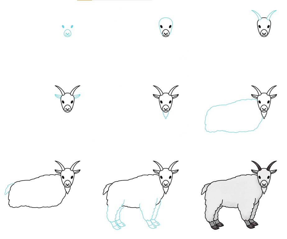 Dibujos de Cabra con cuernos