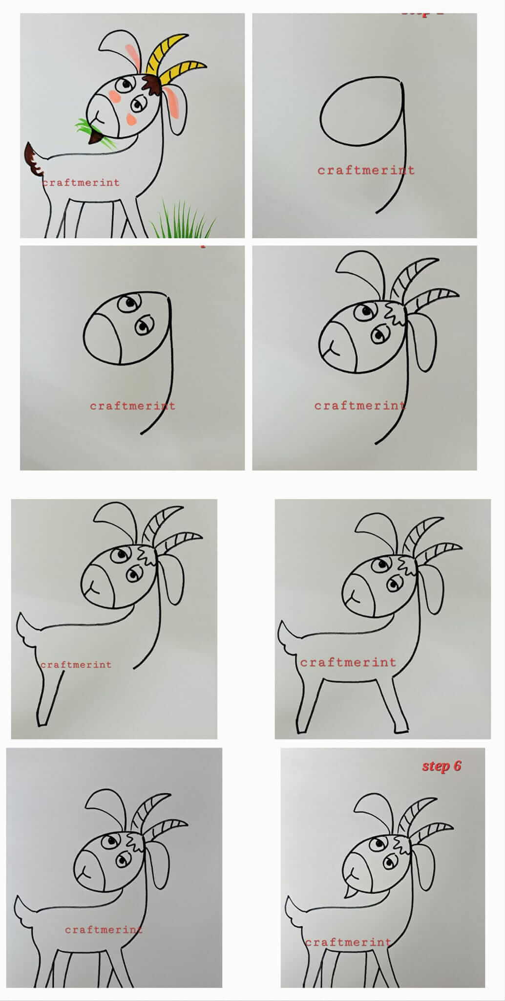 Dibujos de Cabra divertida