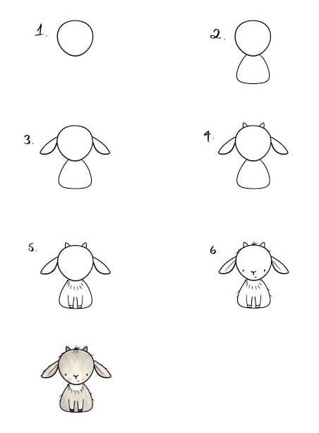 Dibujos de Cabra esponjosa