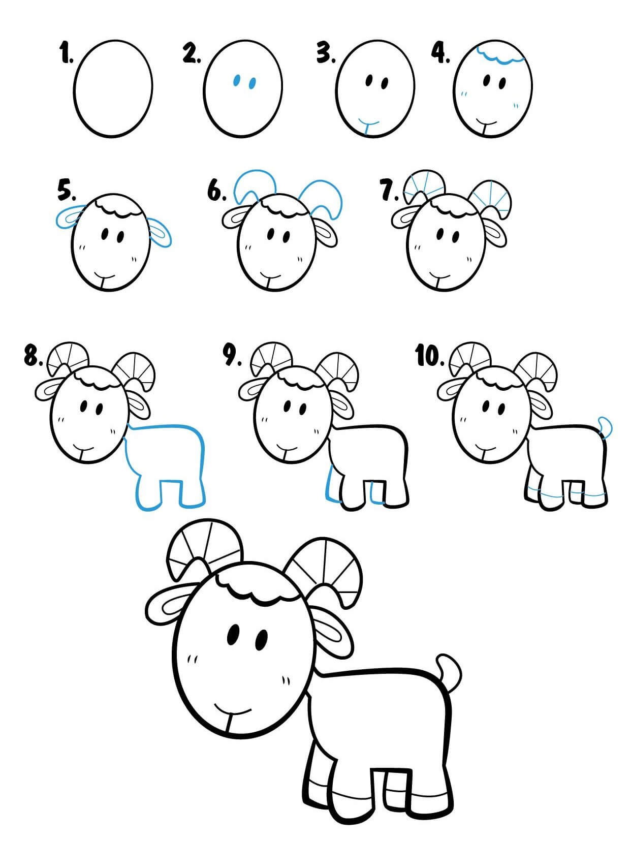 Dibujos de Cabra graciosa