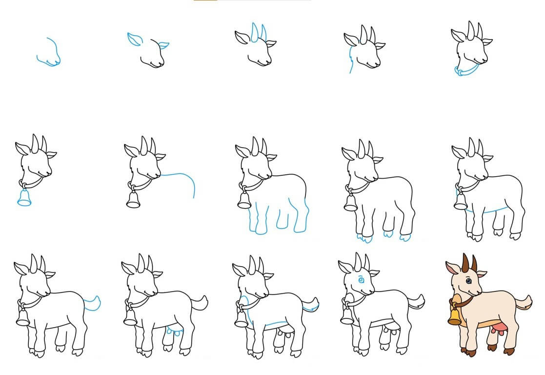 Dibujos de Cabra sentada