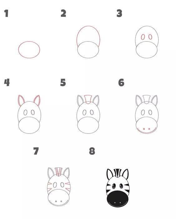 Dibujos de Cara de cebra