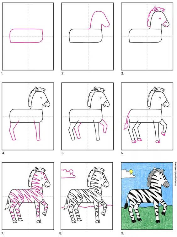 Dibujos de Cebra animada
