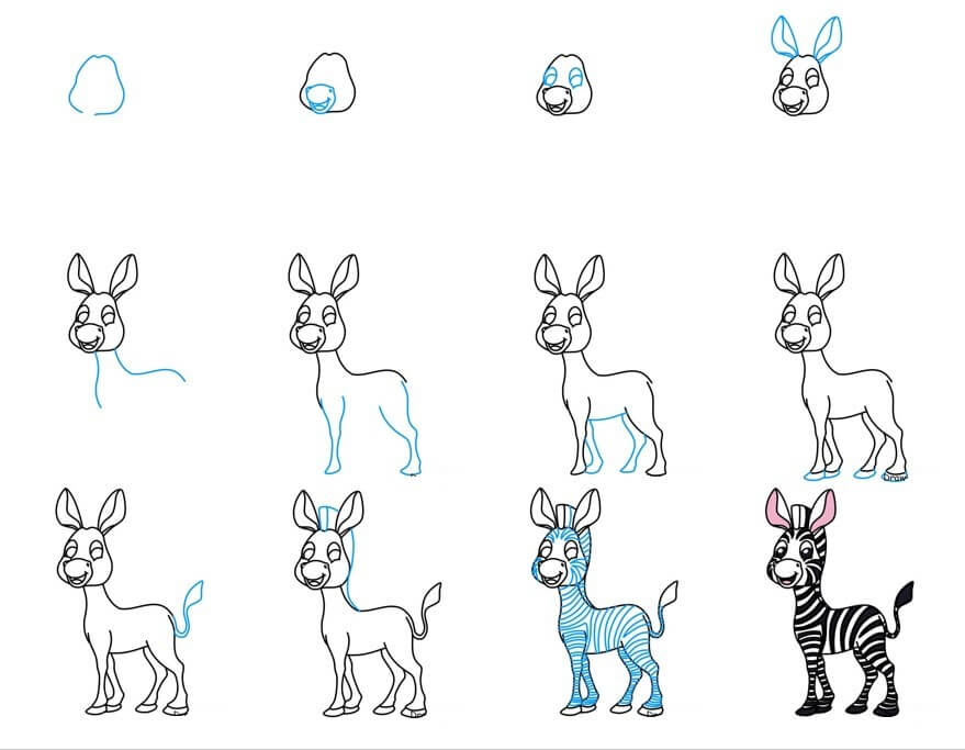 Dibujos de Cebra con rayas