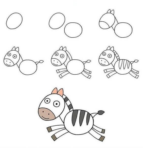 Dibujos de Cebra curiosa