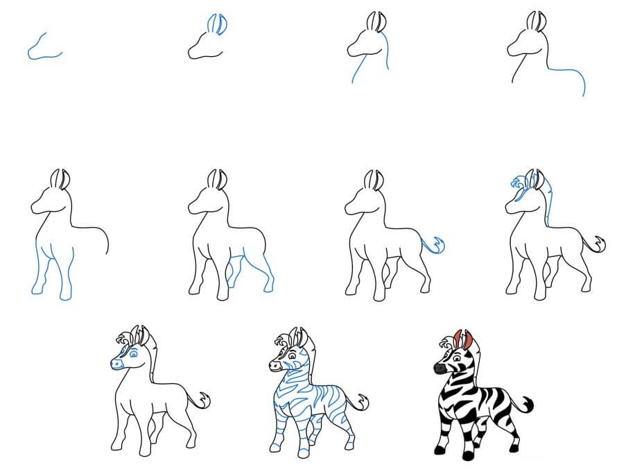 Dibujos de Cebra de frente