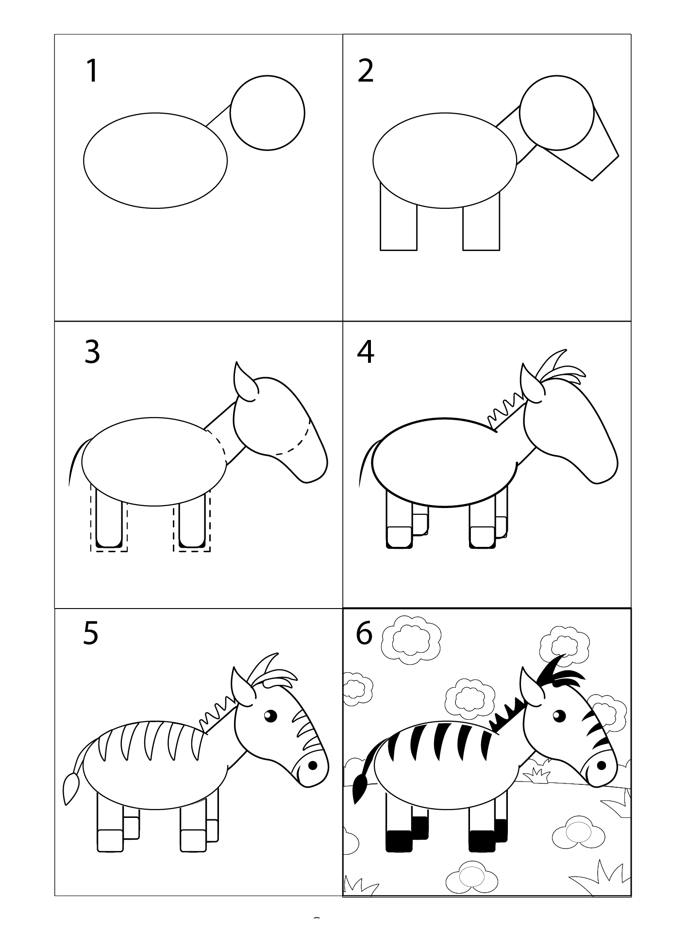 Dibujos de Cebra fácil