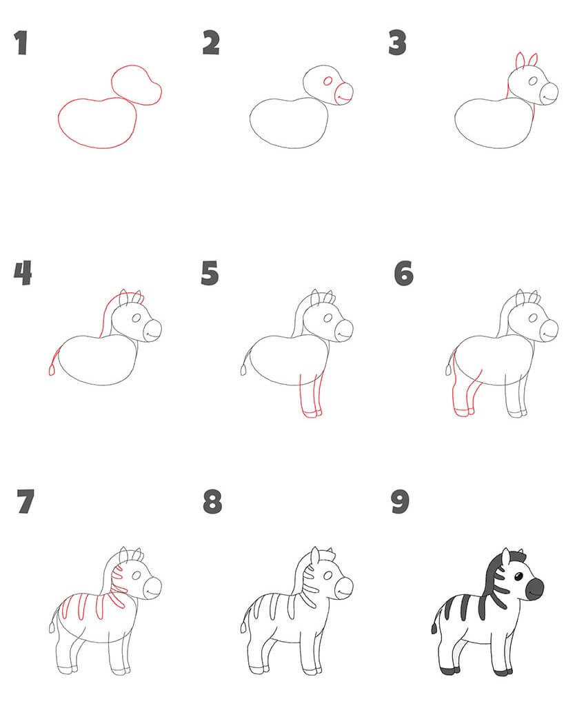 Dibujos de Cebra juguetona