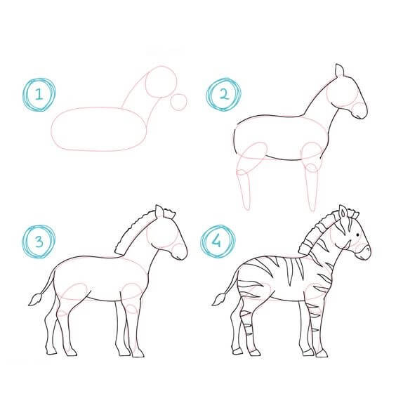 Dibujos de Cebra minimalista