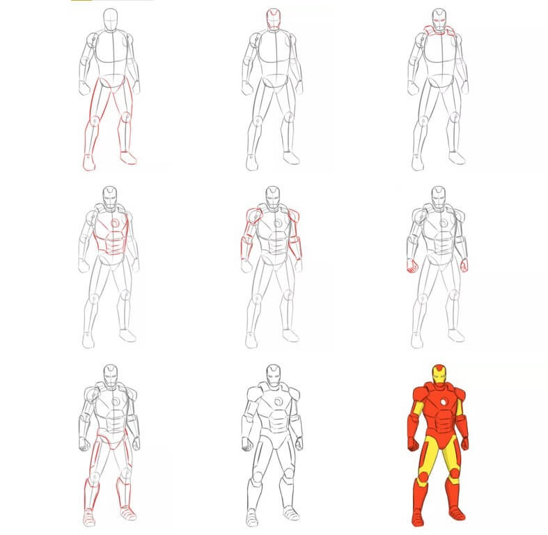 Dibujos de Iron Man aterrizando