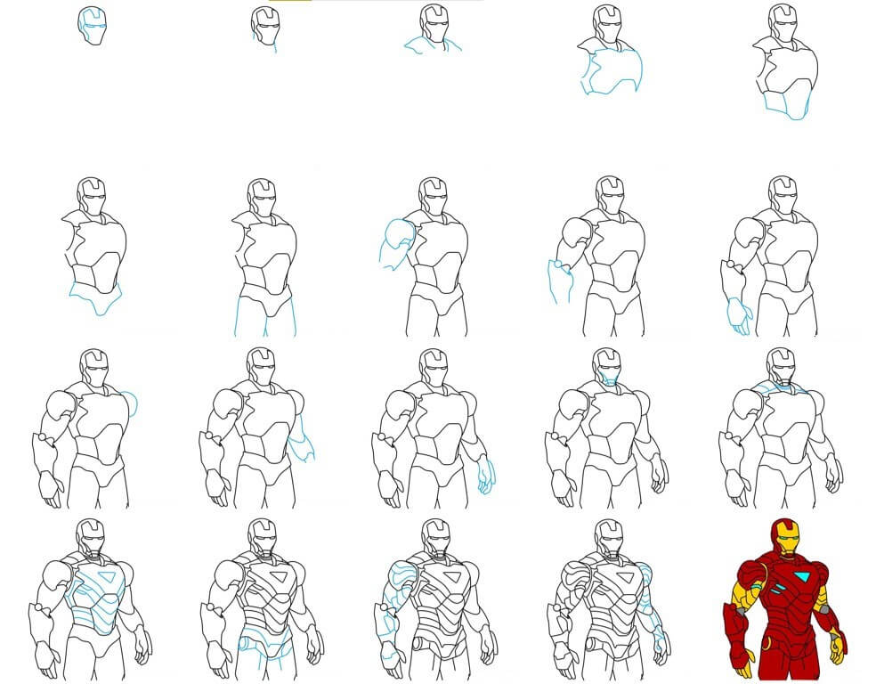 Dibujos de Iron Man brillante