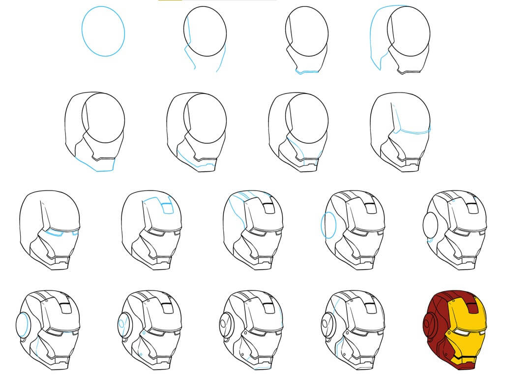 Dibujos de Iron Man con casco