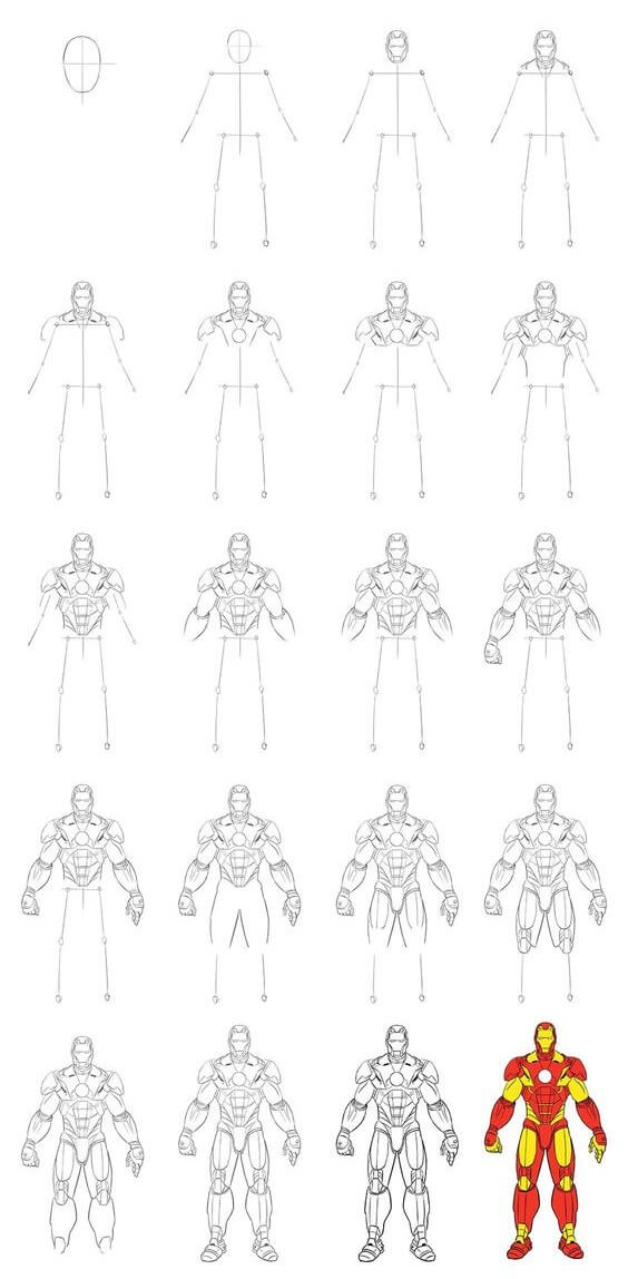 Dibujos de Iron Man de pie