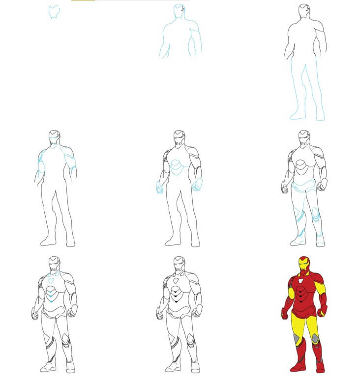 Dibujos de Iron Man metálico