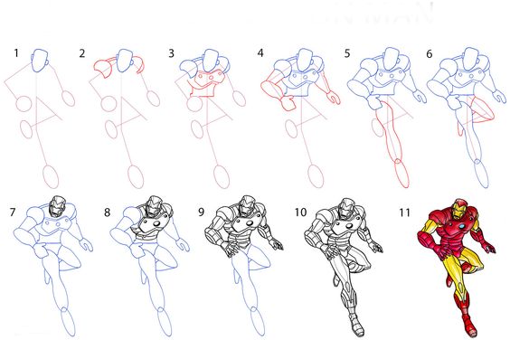 Dibujos de Iron Man peleando