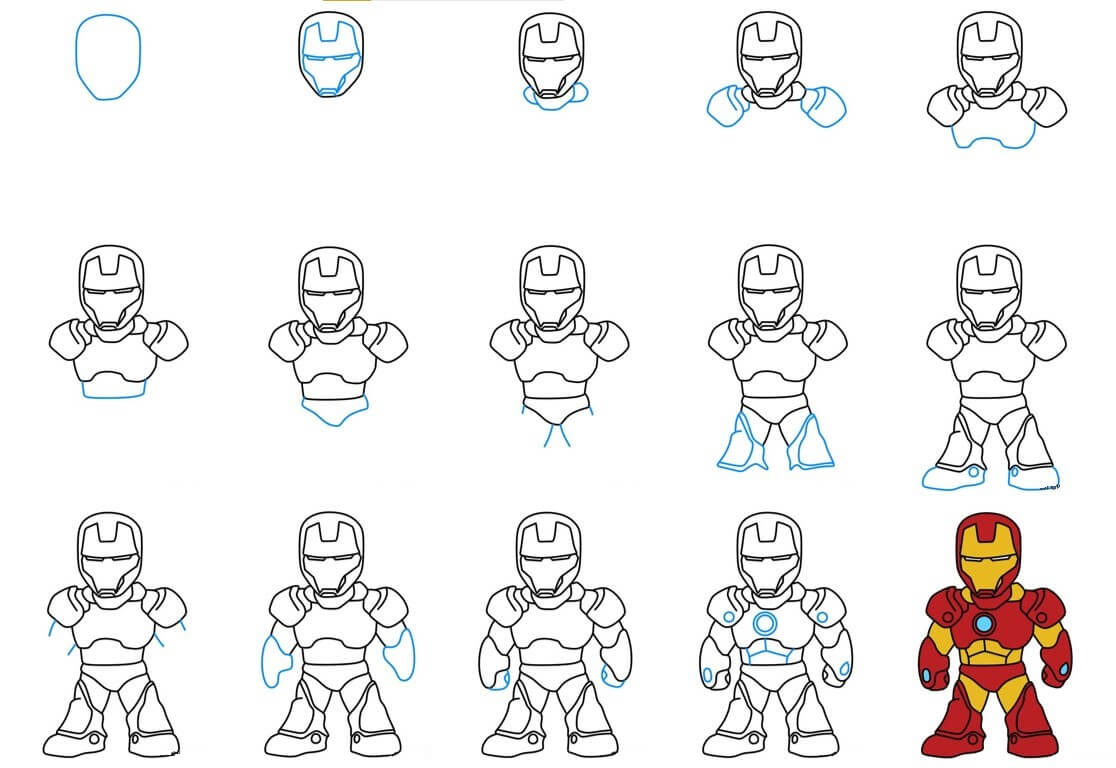 Dibujos de Iron Man poderoso