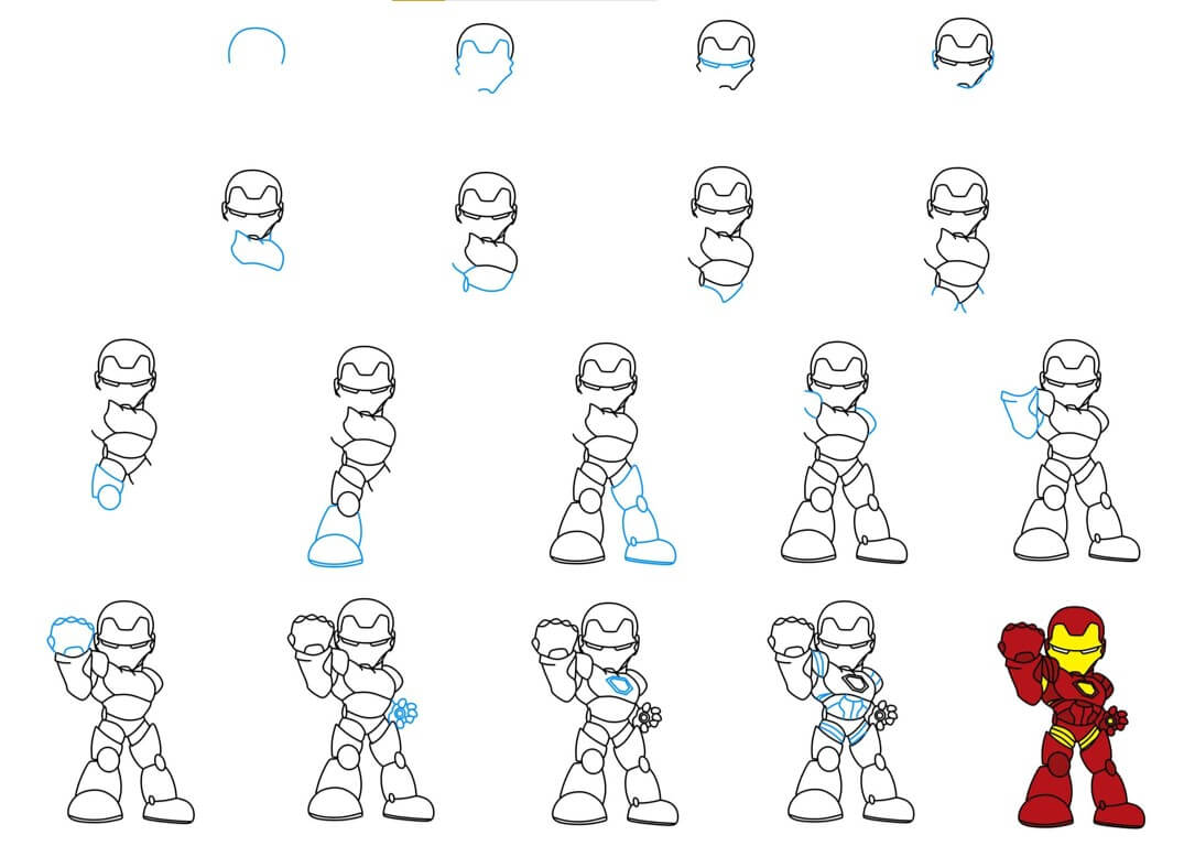 Dibujos de Iron Man rojo y dorado