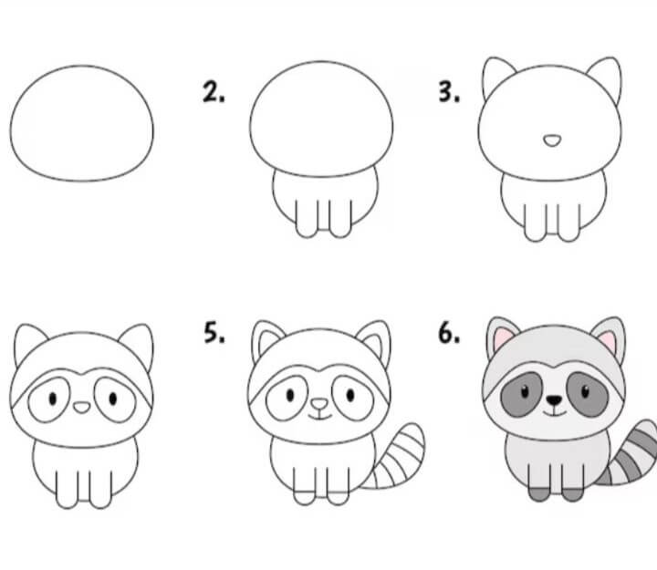Dibujos de Mapache alegre